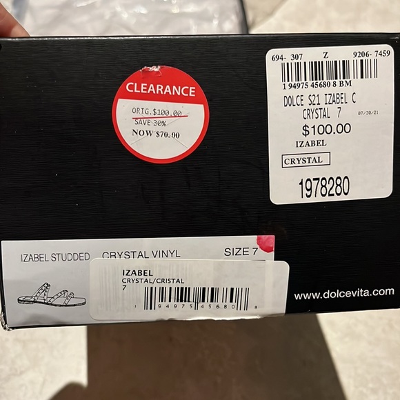 Dolce Vita Crystal Vinyl Sandal 🩴 Size 7 - Picture 3 of 3